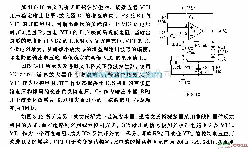 文氏信号产生中的文氏桥振荡器及应用电路  第1张