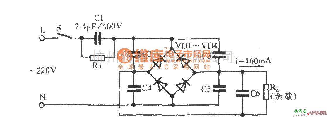 电工测试工具中的电容器巧作变压器电路  第1张