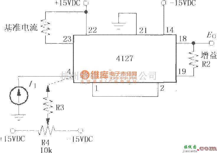 对数/跨导放大电路中的输入电流I1为正时的对数变换功能电路(对数放大器4127)  第1张