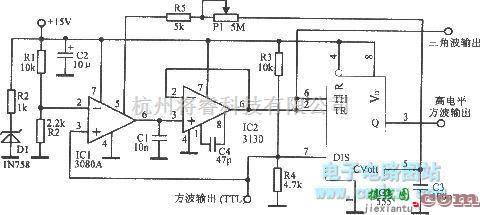 函数信号产生器中的30～20000Hz方波一三角波振荡器  第1张