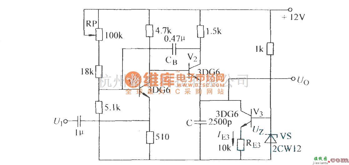 信号产生器中的用晶体管代替放电电阻的自激锯齿波电路  第1张