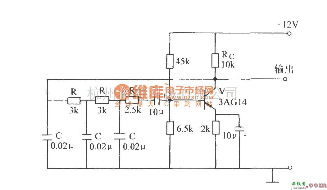 振荡电路中的链式网络中C接地的RC相移式振荡器  第1张