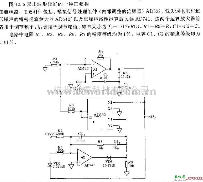 信号产生器中的正弦振荡电路（小失真）  第1张