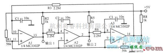 函数信号产生器中的17Hz三相方波振荡电路  第1张