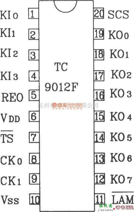 红外线热释遥控中的TC9012F构成的典型红外发射应用电路图  第1张