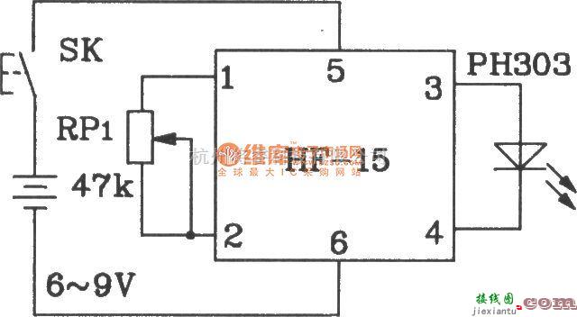 红外线热释遥控中的HF-15/HJ-15高灵敏度、远距离红外遥控发射、接收组件应用电路图  第1张