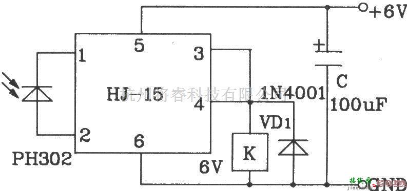 红外线热释遥控中的HF-15/HJ-15高灵敏度、远距离红外遥控发射、接收组件应用电路图  第2张