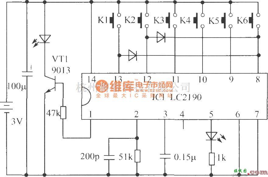 红外线热释遥控中的6路红外遥控器  第1张