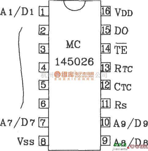 红外线热释遥控中的MC145026/145027构成红外发射、接收电路图  第1张