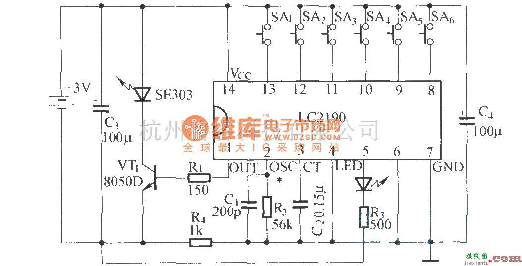 红外线热释遥控中的LC2190的原理及应用电路  第2张