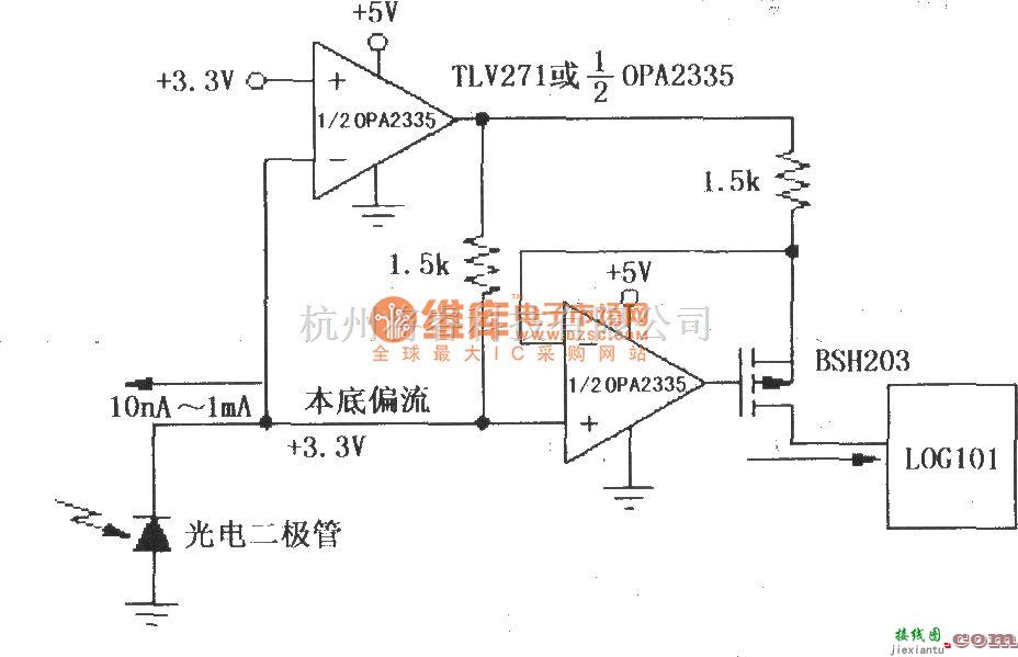 对数/跨导放大电路中的由LOG101／104与运放OPA2335构成的精密电流反向器／电流源电路一  第1张