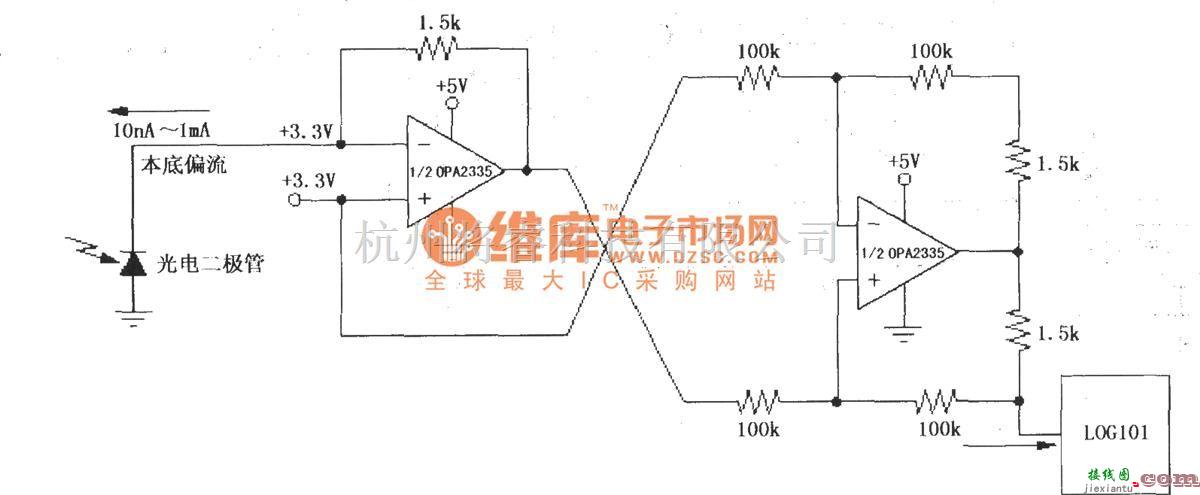 对数/跨导放大电路中的由LOG101与运放OPA2335构成的精密电流反向器／电流源电路二  第1张