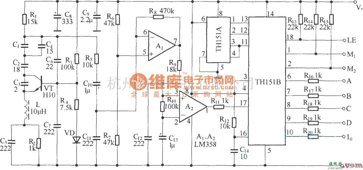 遥控电路（综合)中的滚码型无线电遥控电路(TH150/TH150A、B)  第2张