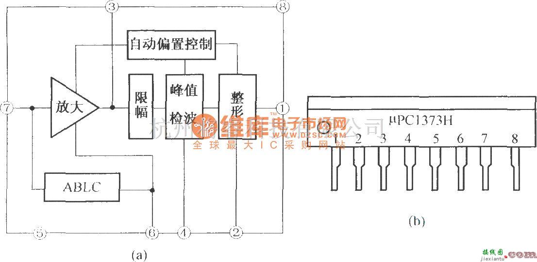 红外线热释遥控中的μPC1373H及LA7224的内电路及引脚  第1张