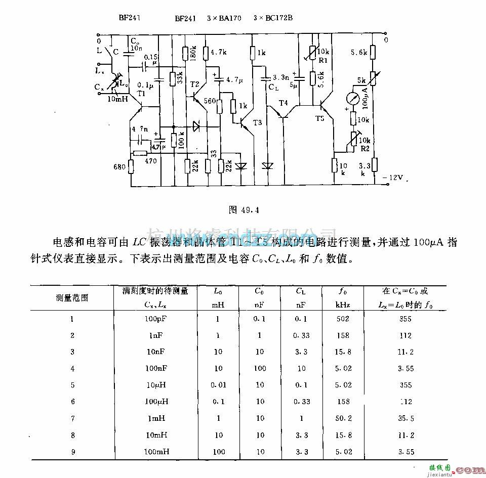 专用测量/显示电路中的直读式LC测量仪电路  第1张