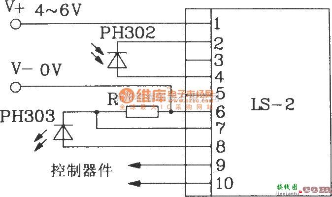 红外线热释遥控中的LS-2构成直射式红外遥控开关电路图  第3张