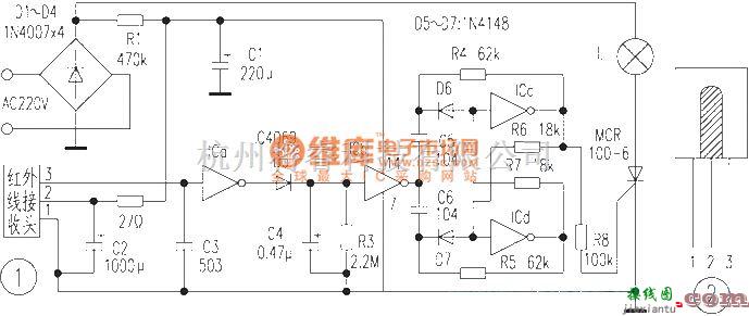 遥控电路（综合)中的简易通用型红外遥控接收电路  第1张