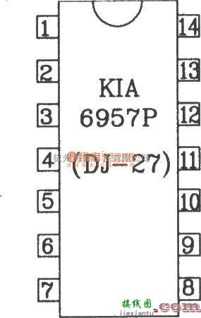 遥控电路（综合)中的KIA6933S／6957P构成的四动作射频遥控发射、接收电路图  第2张