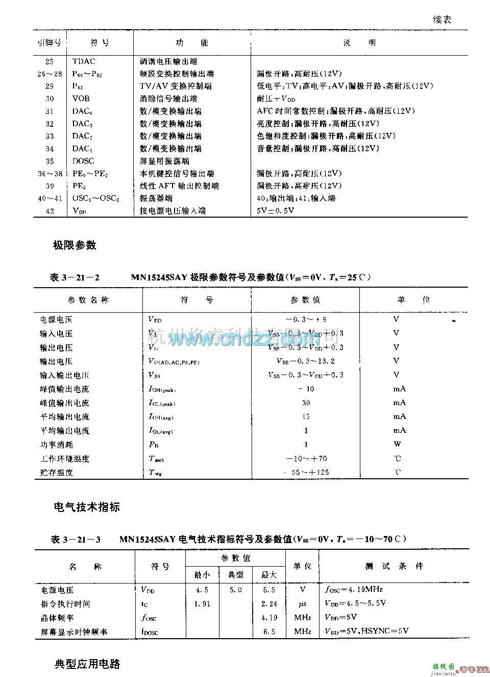 遥控电路（综合)中的MNl5245SAY (电视机)遥控微处理器  第3张