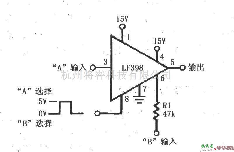 采样保持放大电路中的采样保持放大器LF398用做二通道开关电路  第1张