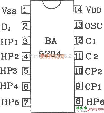 红外线热释遥控中的BA5104/5204红外遥控发射、接收集成应用电路图  第2张