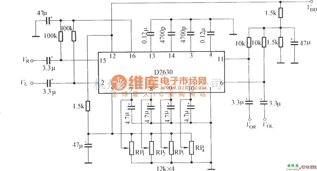 红外线热释遥控中的D7630的应用电路  第1张