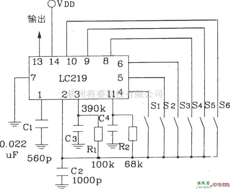 遥控电路（综合)中的LC219/LC220A构成典型的遥控发射、接收应用电路  第5张