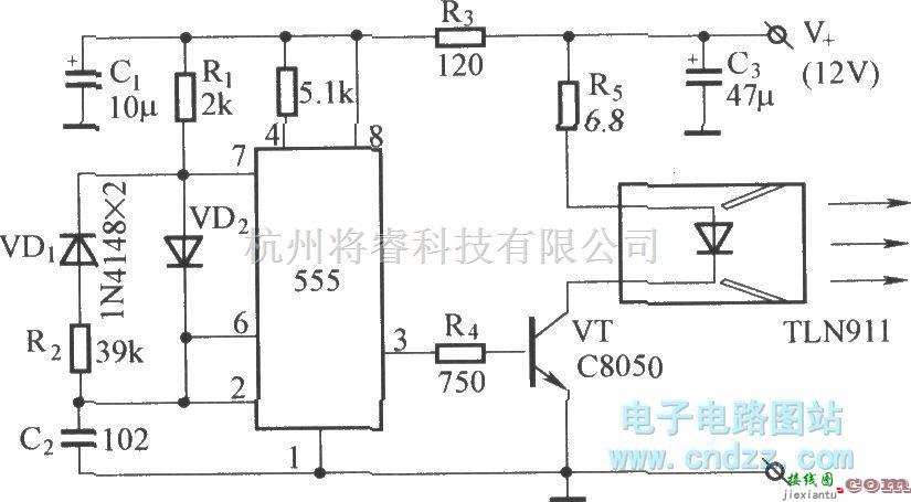 红外线热释遥控中的远距离红外遥控电路  第2张