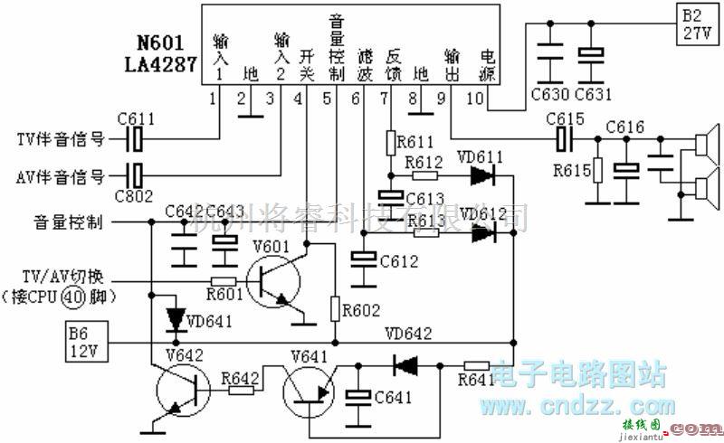 遥控电路（综合)中的LA4287伴音电路  第1张