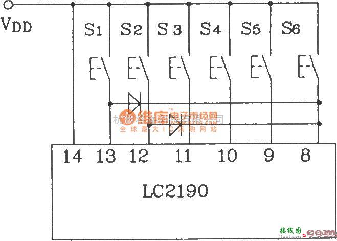 遥控电路（综合)中的LC2200构成收录机音量遥控控制电路图  第6张