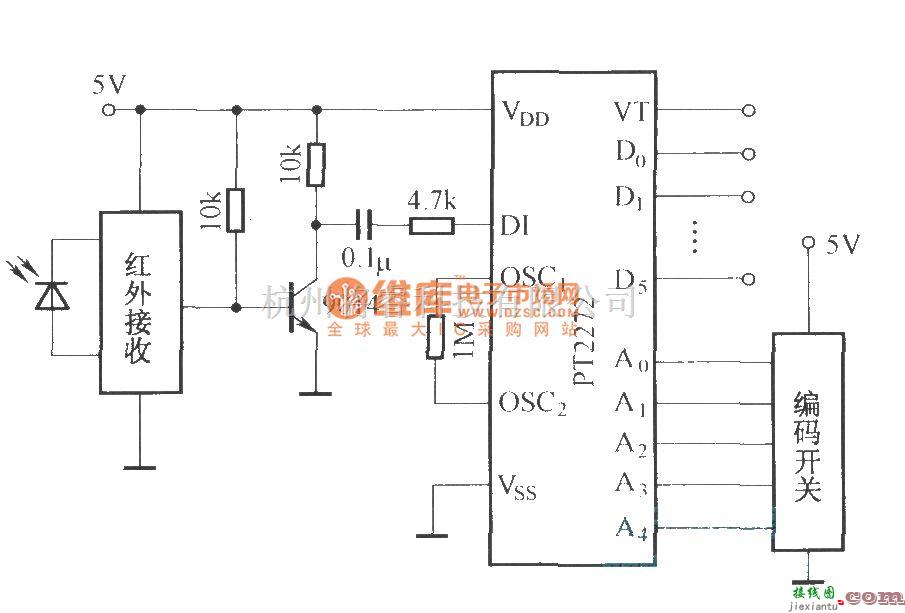 红外线热释遥控中的PT2272的应用电路  第1张