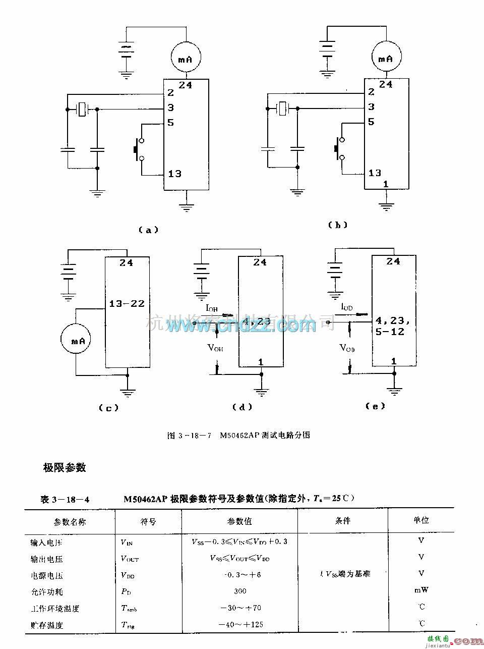 遥控电路（综合)中的M50462AP (电视机)红外线遥控发射微处理器  第6张