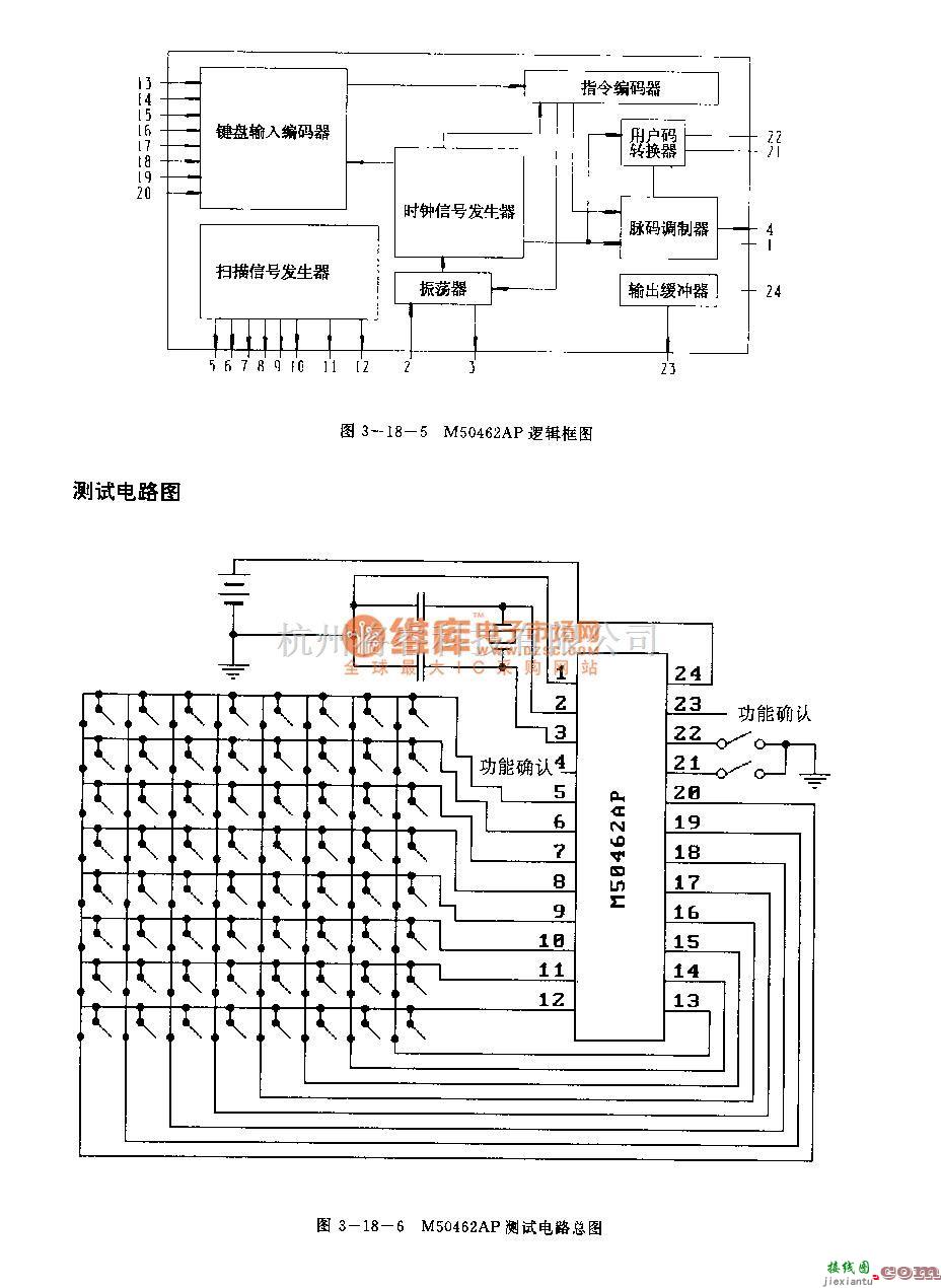 遥控电路（综合)中的M50462AP (电视机)红外线遥控发射微处理器  第5张