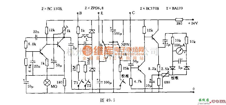 专用测量/显示电路中的直区式晶体管A测量仪电路  第2张