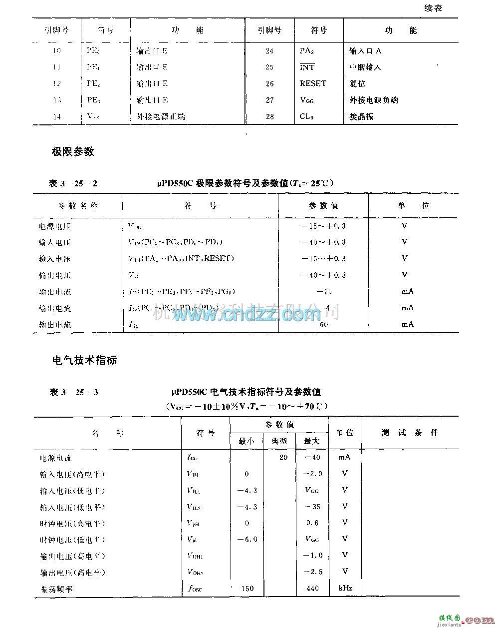 遥控电路（综合)中的uPD550C (电视机)4位单片微处理器电路  第3张