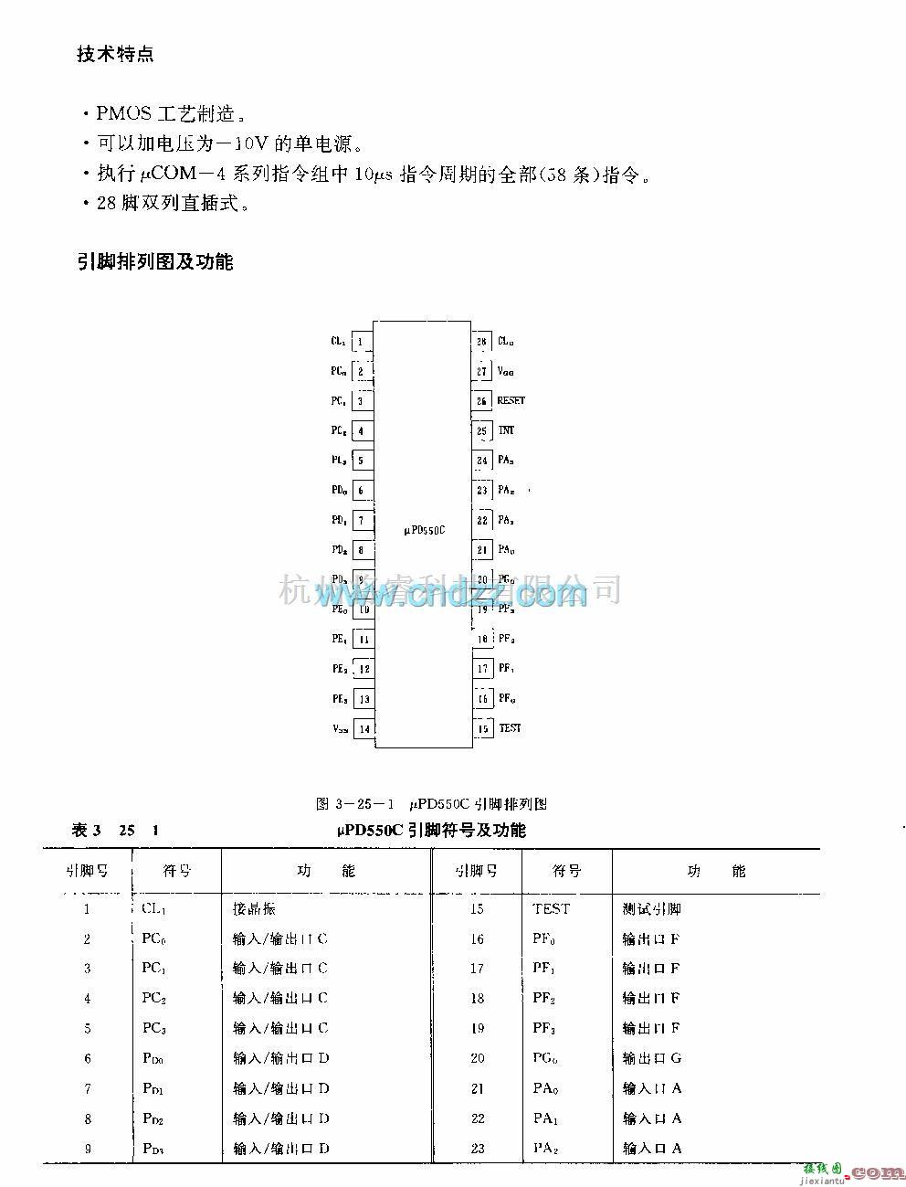 遥控电路（综合)中的uPD550C (电视机)4位单片微处理器电路  第2张