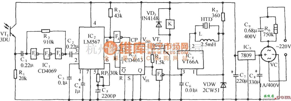 红外线热释遥控中的红外遥控音乐插座电路(三)  第2张