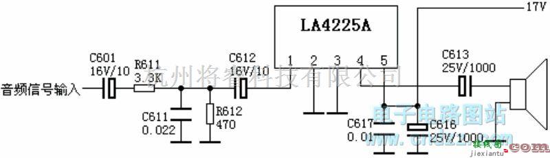 遥控电路（综合)中的LA4225A 伴音功放电路  第1张