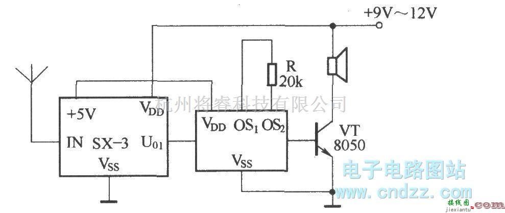 遥控电路（综合)中的SX-3组成的自动语音装置  第1张