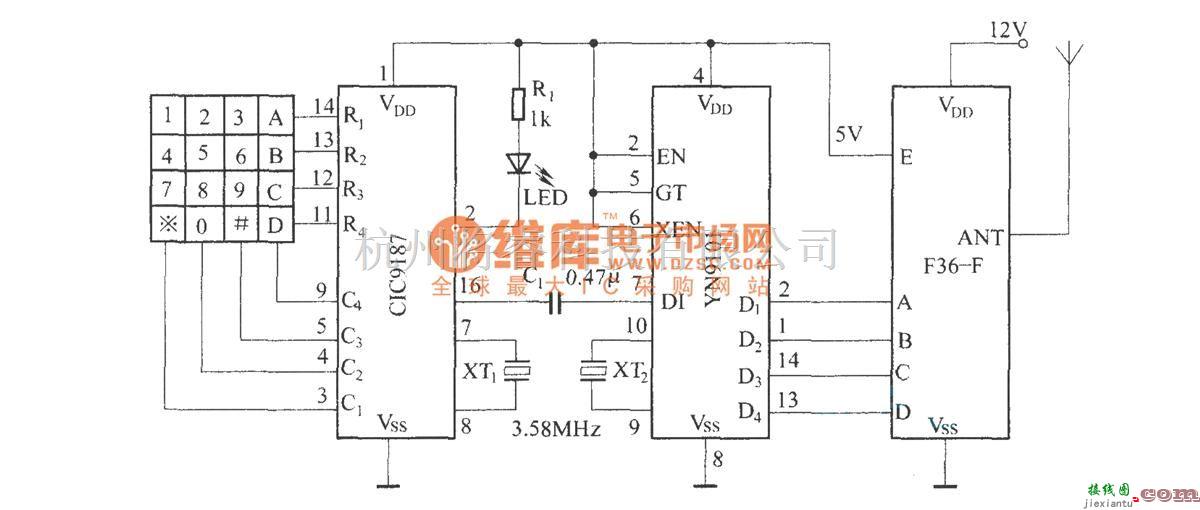 遥控电路（综合)中的多通道无线遥控电路(F36-F／F36-J)  第1张