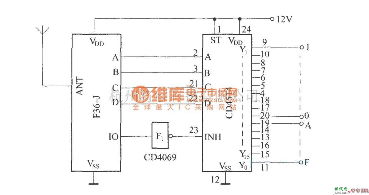 遥控电路（综合)中的多通道无线遥控电路(F36-F／F36-J)  第2张