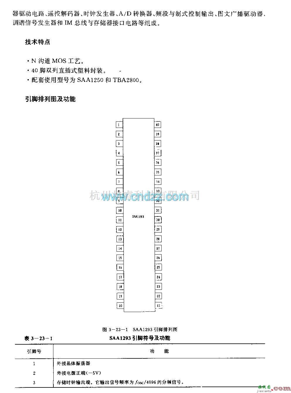 遥控电路（综合)中的SAAl293 (电视机)单片微处理器  第2张