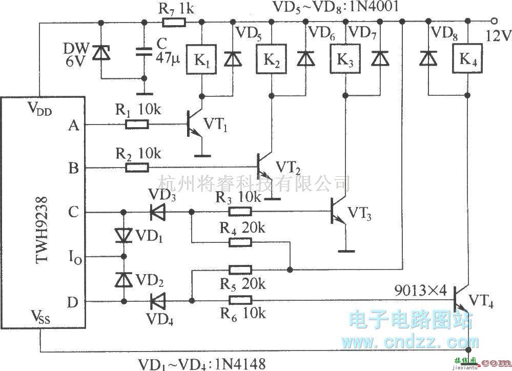 遥控电路（综合)中的TWH9238的自锁\互锁混合型应用  第1张