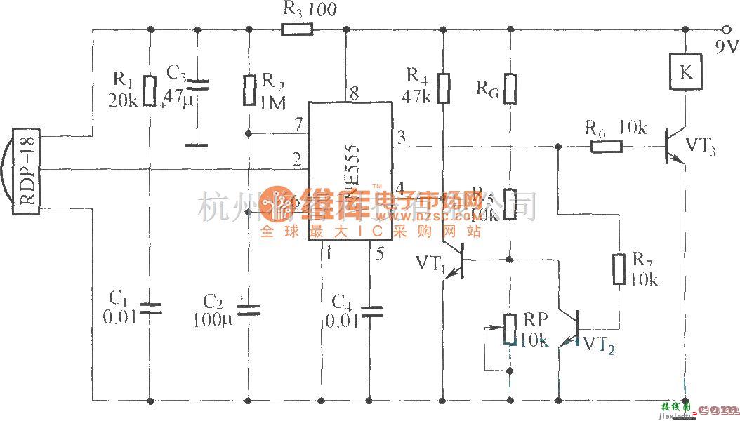 红外线热释遥控中的热释电红外控制的自动照明灯控制电路  第1张