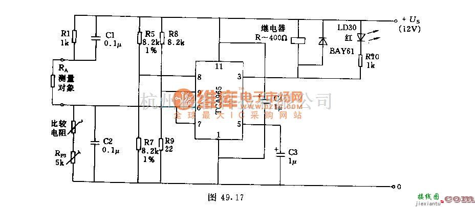 专用测量/显示电路中的采用集成心路的电阻误差测量仪电路  第2张