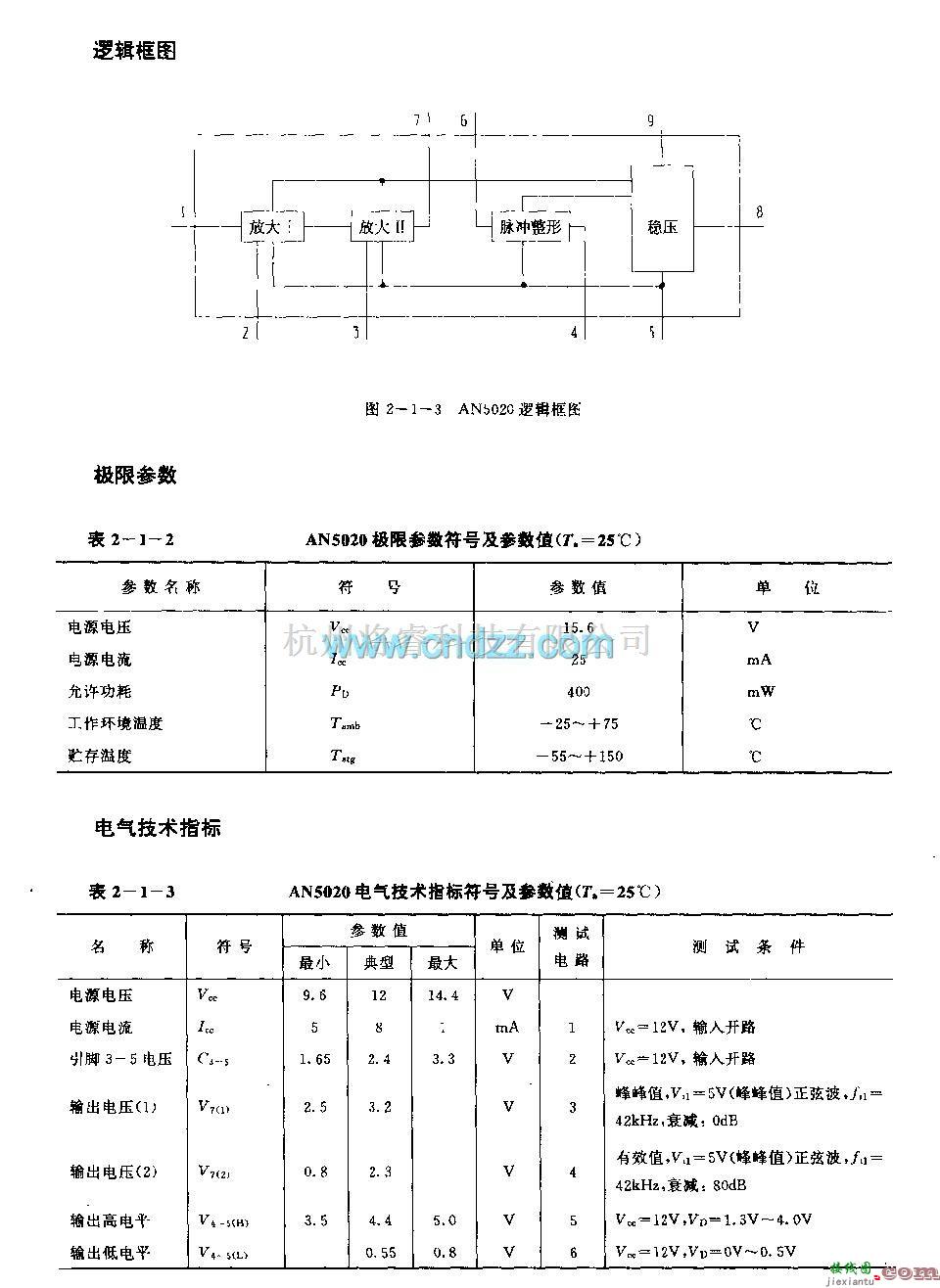 遥控接收中的AN5020 (电视机和录像机)红外线遥控接收前置放大电路  第3张