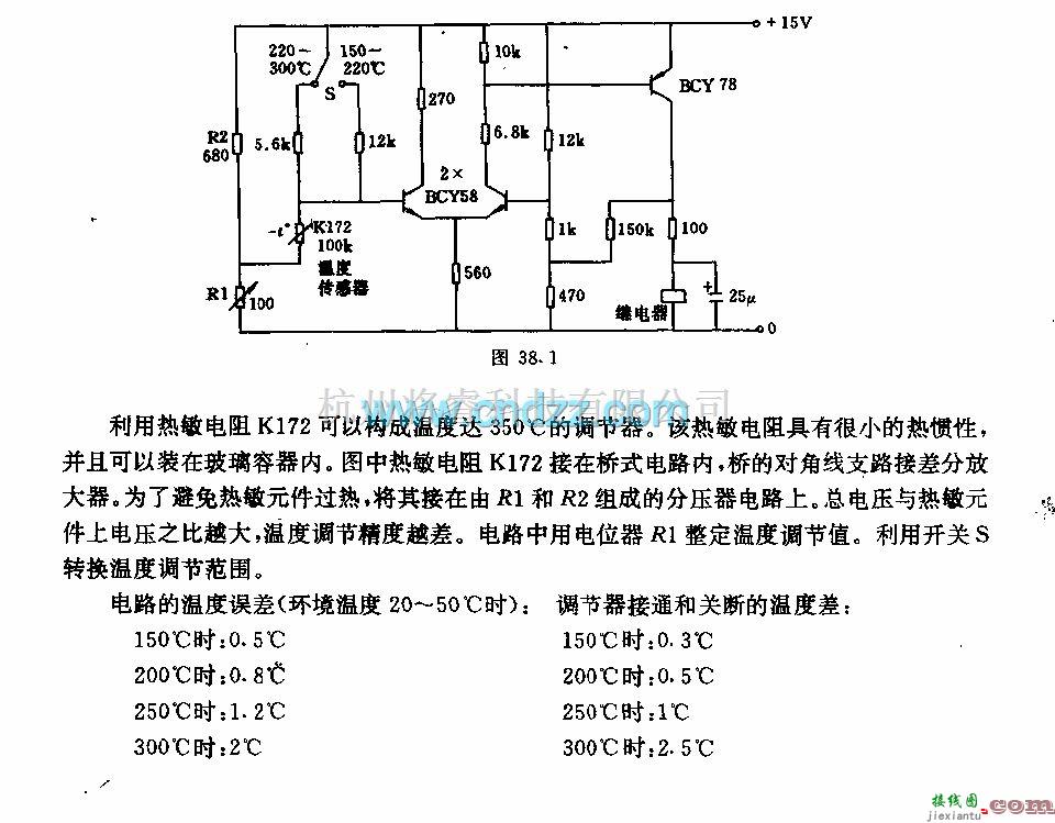 温控电路中的150一300℃的温度调节器电路  第1张