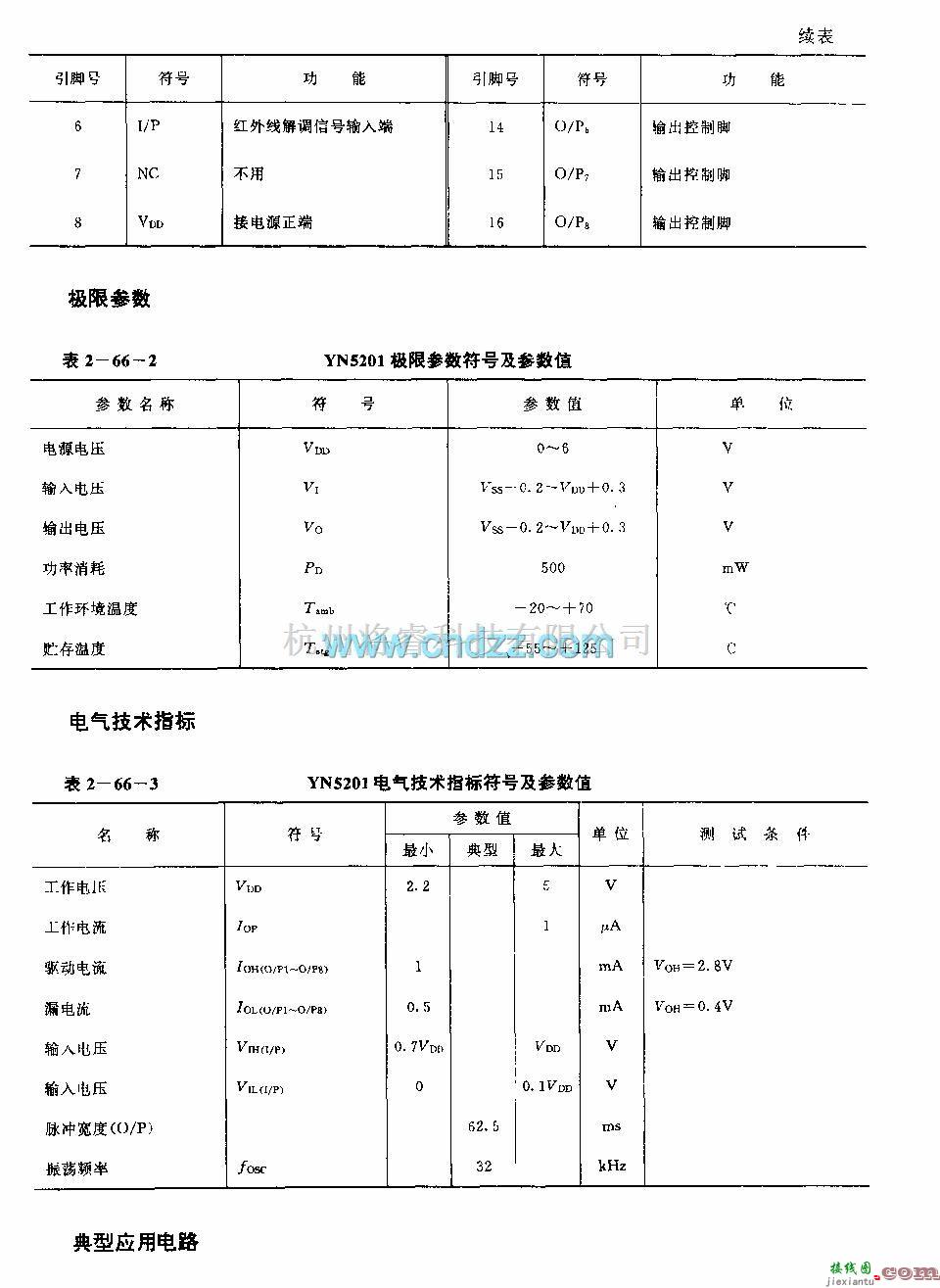 遥控接收中的YN5201 (电风扇)红外线遥控译码电路  第1张