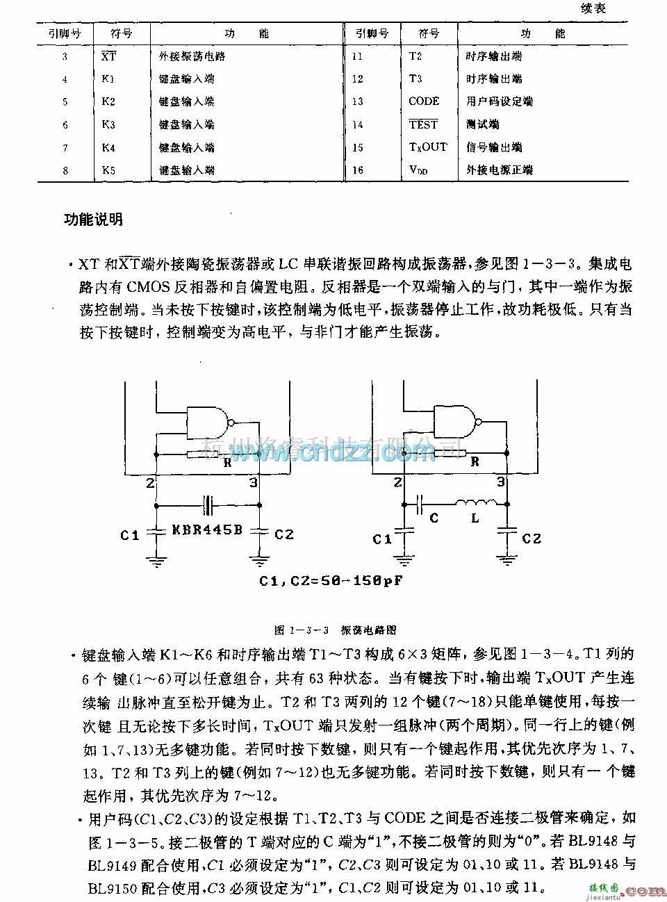 遥控发射中的BIJ9148(通用)红外线遥控发射电路  第3张