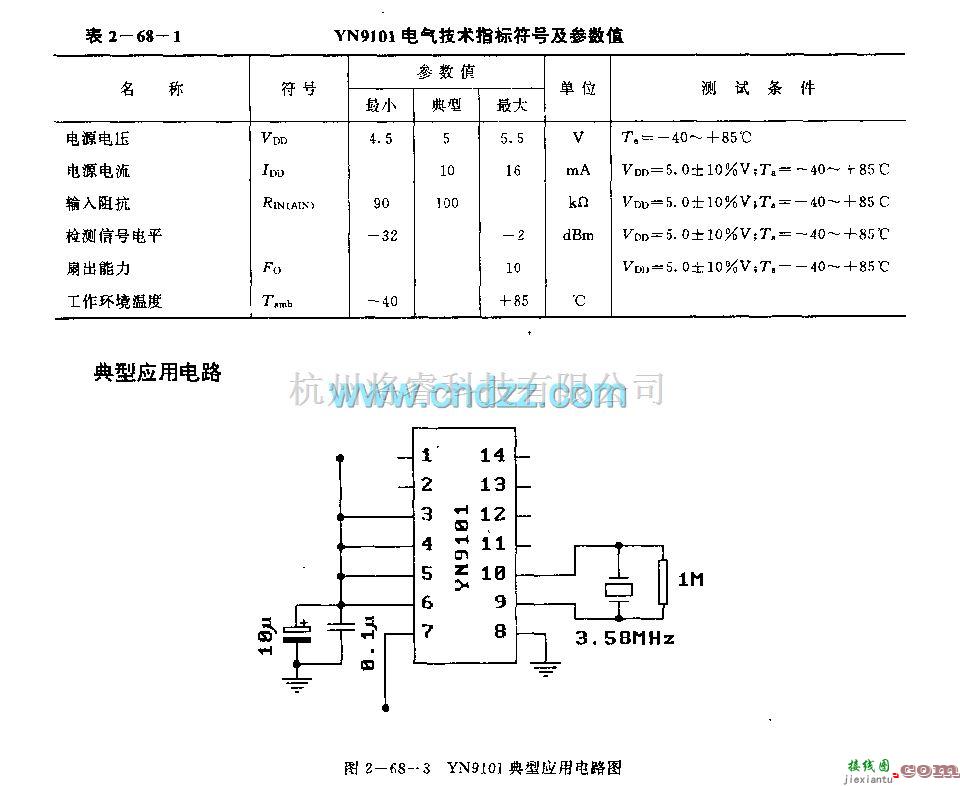 遥控接收中的YN9101 (通用)遥控接收电路(双音多频信号接收电路  第2张